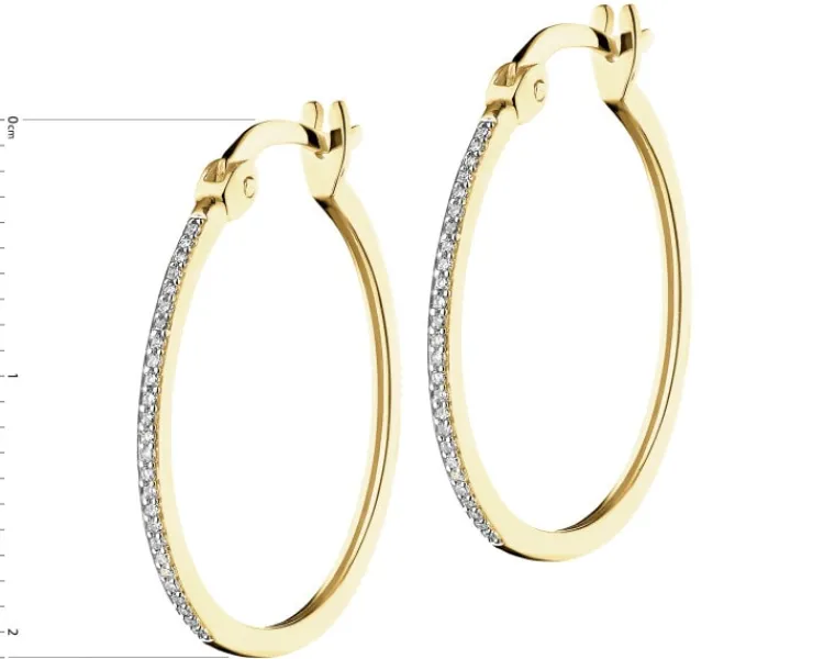 Best Apart Kolczyki z żółtego złota z diamentami - koła - 0,07 ct - próba 585