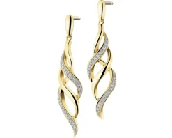 Sale Apart Kolczyki z żółtego złota z diamentami - 0,13 ct - próba 585