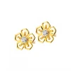 Clearance Apart Kolczyki z żółtego złota z diamentami - kwiaty - 0,01 ct - próba 375