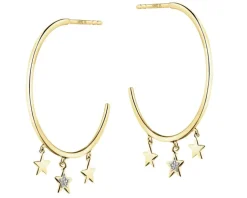 Clearance Apart Kolczyki z żółtego złota z diamentami - gwiazdy - 0,006 ct - próba 375