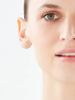Apart Kolczyki z żółtego złota z diamentami - rozety - 0,01 ct - próba 375< Kolczyki Z Diamentami