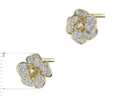Apart Kolczyki z żółtego złota z diamentami - kwiat - 0,39 ct - próba 585< Kolczyki Z Diamentami