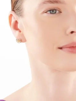 Apart Kolczyki z żółtego złota z diamentami - kwiat - 0,39 ct - próba 585< Kolczyki Z Diamentami