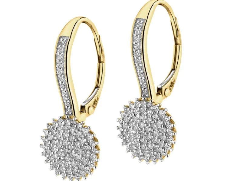 Outlet Apart Kolczyki z żółtego złota z diamentami - 0,39 ct - próba 585
