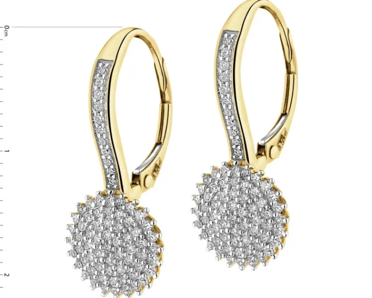 Outlet Apart Kolczyki z żółtego złota z diamentami - 0,39 ct - próba 585