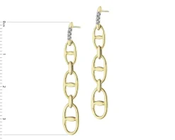 Sale Apart Kolczyki z żółtego złota z diamentami - 0,02 ct - próba 375