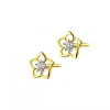 Online Apart Kolczyki z żółtego złota z diamentami  - kwiaty - 0,006 ct - próba 585