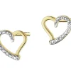 Sale Apart Kolczyki z żółtego złota z diamentami - serca - 0,005 ct - próba 375