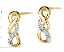 Apart Kolczyki z żółtego złota z diamentami - 0,02 ct - próba 375< Kolczyki Z Diamentami