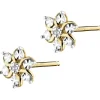 Apart Kolczyki z żółtego złota z diamentami - kwiaty - 0,006 ct - próba 375< Kolczyki Z Diamentami