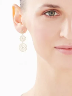 Apart Kolczyki z żółtego złota z diamentami - rozety - 0,03 ct - próba 375< Wszystkie