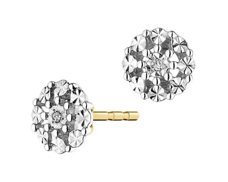 Apart Kolczyki z żółtego złota z diamentami - 0,008 ct - próba 375< Kolczyki Z Diamentami