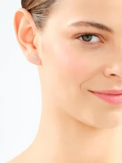 Apart Kolczyki z żółtego złota z diamentami - 0,008 ct - próba 375< Kolczyki Z Diamentami