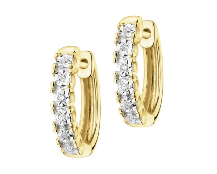 Best Apart Kolczyki z żółtego złota z diamentami - koła - 0,03 ct - próba 375