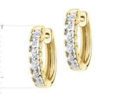 Best Apart Kolczyki z żółtego złota z diamentami - koła - 0,03 ct - próba 375
