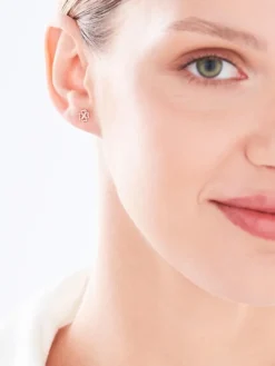 Apart Kolczyki z żółtego złota z diamentami - koniczyny, serca - 0,004 ct - próba 375< Kolczyki Z Diamentami