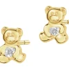 Sale Apart Kolczyki z żółtego złota z diamentami - misie - 0,004 ct - próba 585