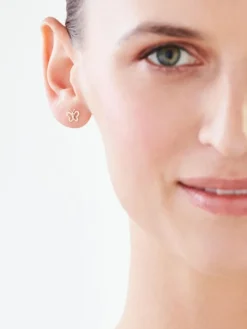 Apart Kolczyki z żółtego złota z diamentami -  motyle - 0,006 ct - próba 375< Kolczyki Z Diamentami