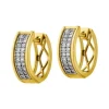 Apart Kolczyki z żółtego złota z diamentami - koła - 0,14 ct - próba 585< Kolczyki Z Diamentami