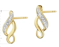 Apart Kolczyki z żółtego złota z diamentami - 0,008 ct - próba 375< Kolczyki Z Diamentami