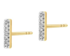 Outlet Apart Kolczyki z żółtego złota z diamentami - 0,02 ct - próba 375