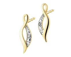 Clearance Apart Kolczyki z żółtego złota z diamentami - 0,006 ct - próba 375