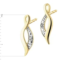Clearance Apart Kolczyki z żółtego złota z diamentami - 0,006 ct - próba 375