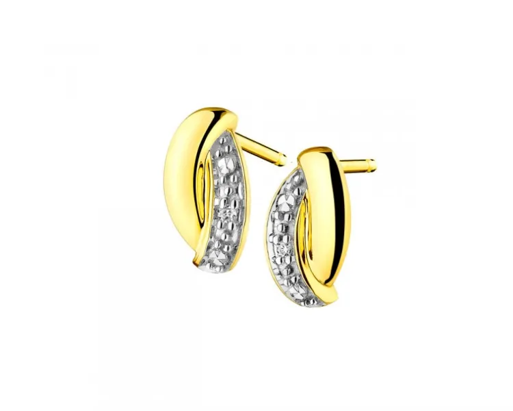 Apart Kolczyki z żółtego złota z diamentami - 0,008 ct - próba 585< Kolczyki Z Diamentami
