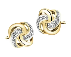 Outlet Apart Kolczyki z żółtego złota z diamentami - 0,06 ct - próba 585