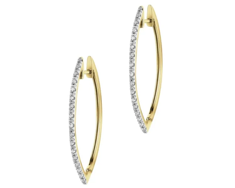 Outlet Apart Kolczyki z żółtego złota z diamentami - koła - 0,15 ct - próba 585