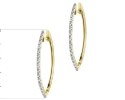 Outlet Apart Kolczyki z żółtego złota z diamentami - koła - 0,15 ct - próba 585