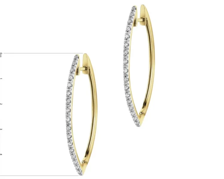 Outlet Apart Kolczyki z żółtego złota z diamentami - koła - 0,15 ct - próba 585