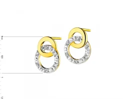 Discount Apart Kolczyki z żółtego złota z diamentami - 0,04 ct - próba 375
