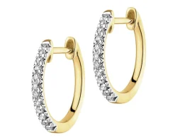 New Apart Kolczyki z żółtego złota z diamentami - koła - 0,10 ct - próba 585