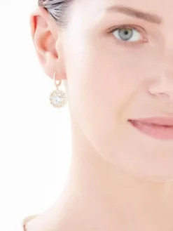 Apart Kolczyki z żółtego złota z diamentami i topazami Sky Blue - próba 585< Wszystkie
