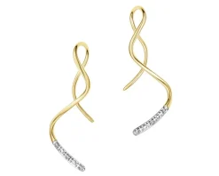 New Apart Kolczyki z żółtego złota z diamentami - 0,02 ct - próba 375