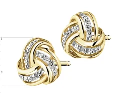 Best Apart Kolczyki z żółtego złota z diamentami - 0,01 ct - próba 375