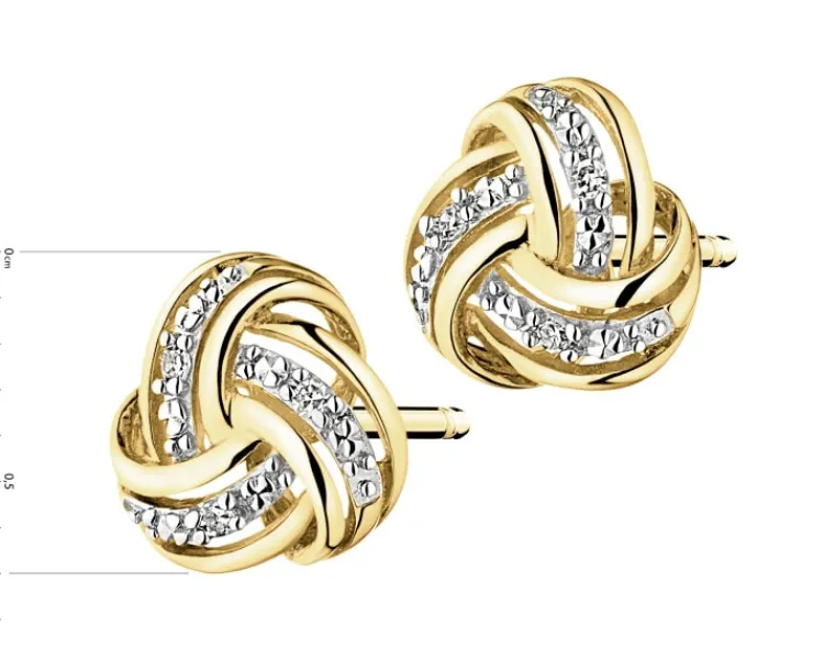 Best Apart Kolczyki z żółtego złota z diamentami - 0,01 ct - próba 375