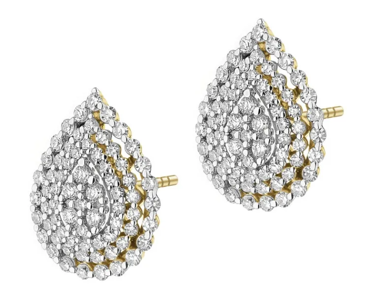 Sale Apart Kolczyki z żółtego złota z diamentami - 0,50 ct - próba 585