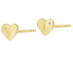 Apart Kolczyki z żółtego złota z diamentami - serca - 0,005 ct - próba 585< Wszystkie