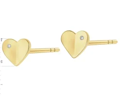 Apart Kolczyki z żółtego złota z diamentami - serca - 0,005 ct - próba 585< Wszystkie