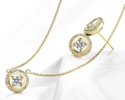 Apart Kolczyki z żółtego złota z diamentami - koła - 0,33 ct - próba 585< Kolczyki Z Diamentami