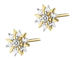 Clearance Apart Kolczyki z żółtego złota z diamentami - 0,006 ct - próba 375