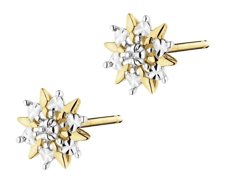Clearance Apart Kolczyki z żółtego złota z diamentami - 0,006 ct - próba 375