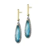 Apart Kolczyki z żółtego złota z diamentami i topazami London Blue - próba 585< Kolczyki Z Diamentami