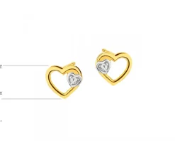 Apart Kolczyki z żółtego złota z diamentami - serca - 0,01 ct - próba 375< Kolczyki Z Diamentami