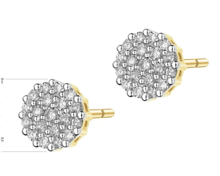 Sale Apart Kolczyki z żółtego złota z diamentami - 0,16 ct - próba 585
