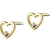 New Apart Kolczyki z żółtego złota z diamentami - serca - 0,008 ct - próba 375