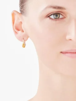 Apart Kolczyki z żółtego złota z diamentami i cytrynami - próba 375< Kolczyki Z Diamentami