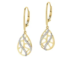 New Apart Kolczyki z żółtego złota z diamentami - 0,15 ct - próba 585